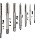 7 Piece Metric Tap Set HSS Tapping Tools M3 M4 M5 M6 M8 M10 M12 For Metalworking Pro Grade Hand Tap Kit With Durable High Speed Steel