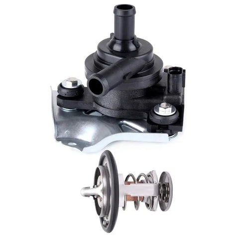 AW6771 Electric Auxiliary Water Pump For Toyota Prius 2004 2009 1.5L L4 Engine, top view showcasing pump and thermostat.