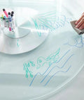 Lazy Susan Rotating Turntable Glass Tray For Kitchen Tabletop 360 Degree Swivel Plate Clear Tempered Glass 30 Inch
