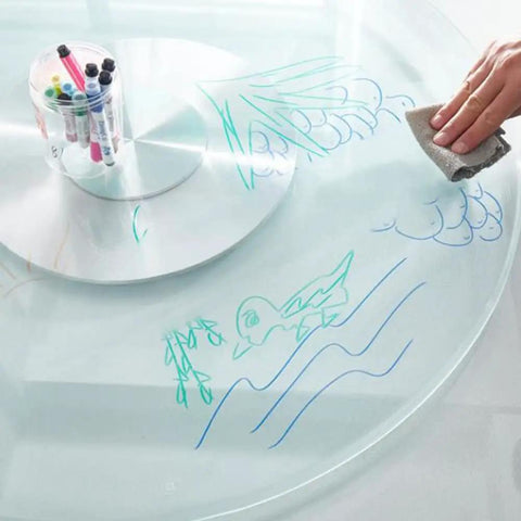 Lazy Susan Rotating Turntable Glass Tray For Kitchen Tabletop 360 Degree Swivel Plate Clear Tempered Glass 30 Inch