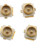 4 Pack IPEX IPX UFL SMD Coax RF Connector Solder Socket For PCB Mount Female Antenna Block 50 Ohm 0 To 6 GHz Minus Forty To Ninety Celsius 60V AC 20 Milliohm Great For DIY SDR RC IoT Projects shown in close-up