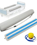 Inflatable Bed Rail Bumpers 2 Pack Anti Fall Guard For Elderly Bed Edge Safety with foot pump and bed setup