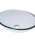 Oval Clear Glass Vessel Sink For Above Counter Mount Dope Sleek Look, Scratch Resistant Tempered Glass, Non Porous Finish, 20 By 15 By 5.5 Inches, 1.75 Inch Drain, Standard US Plumbing Connections, Modern Bathroom Fixture