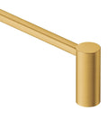 Close-up of Align Brushed Gold 24 Inch Modern Single Towel Bar for Bathroom and Kitchen, Everyday Luxury Finish, Model YB0424BG.