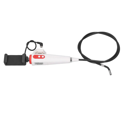 Two Way Articulating Borescope Camera With 180 Degree Dual Tilt Head And 6Mm Probe On A 3.3 Foot Snake Cable, featuring a white casing and black cable.