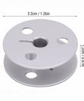 Rock Solid Game Changing Precision Aluminum Bobbins For Durkopp 1767 767 867 887 Industrial Sewing Machines 2 Pack showing dimensions.