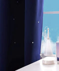 Star Cutout Blackout Curtains For Kids Room And Bedroom, Navy Blue Light Blocking Drapes With Dreamy Twinkle Stars, 42W X 63L, 1 Set