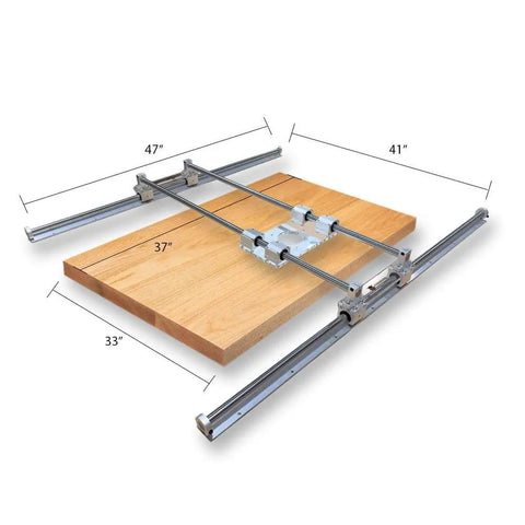 Slab Flattening Router Sled Kit With Rail Jig For Easy End Grain Boards And Epoxy Slabs, Creates Flat Parallel Sides, wood slab display