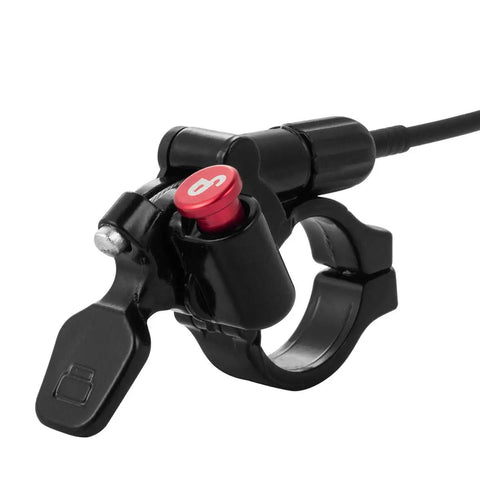 MTB Remote Lockout Lever For Mountain Bikes, 22.2mm Bar Clamp, Aluminum Alloy Ergonomic Handlebar Mount, red quick response lever