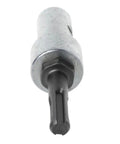 Two Slot Round Shank Drill Bit Adapter For Earth Auger Heads, SDS Arbor Connector, displays angled nut head view