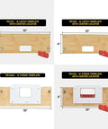 No Sweat Bamboo Router Jig For Door Latch And Deadbolt Installation includes A latch and strike templates in 10x4 inch size.