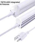 6 Foot LED Tube Extension Cord Set 4 Pack For T5 T8 Lights Three Prong Power Cables Female To Female Connectors