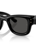 Wayfarer Puffer Sunglasses Inspired By ASAP Rocky Blacked Out Edition Ultra Black Frame With Gold Plated Details 47 mm XS