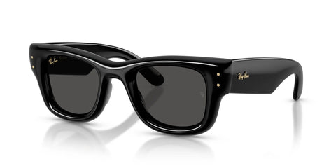 Wayfarer Puffer Sunglasses Inspired By ASAP Rocky Blacked Out Edition Ultra Black Frame With Gold Plated Details 47 mm XS