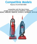 Image of compatible Dirt Devil uprights for Heavy Duty Vacuum Belt Replacement Set 2 Pack For Dirt Devil Featherlite Swivel Glide Powerlite And Power Max Pet Uprights Plus Vision Uprights Replace 3720310001.