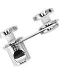 Heavy Duty Frameless Shower Door Latch With No Sweat Bolt Setup Smooth Glass Security Lock for bathroom sliding gates, chrome finish.