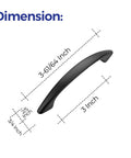 Image showing dimensions of 30 Pack 3 Inch Matte Black Cabinet Handles for Cabinets and Drawers, Kitchen Hardware Pulls for Cupboards.