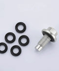 Top Notch 6 Piece Oil Drain Plug Gasket Kit With Zinc Plated Metal Washers Perfect For DIY Repair Guys And Garage Pro Use To Stop Leaks On Any Vehicle. 12mm x 1.75 plug with black washers