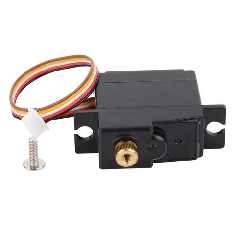 All Metal Heavy Duty Servo For 1 18 Scale Rc Car Black Quick Swap Design with connection wires and screw for easy installation.