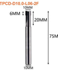 Shop Ready PCD Straight Flute Milling Cutter For Aluminum And Hardwood Machining Heavy Duty CNC End Mill with 10mm diameter.