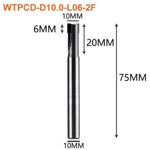 Shop Ready PCD Straight Flute Milling Cutter For Aluminum And Hardwood Machining Heavy Duty CNC End Mill with 10mm diameter.