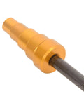 Close-up of gold aluminum adapter from Heavy Duty Badass Wrist Pin Puller Kit For Small Engines for precise adjustments.
