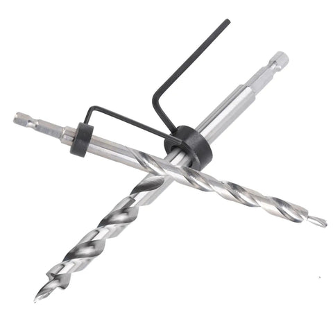 Heavy Duty 3/8 Step Drill Set With Lip And Spur Point Hex Shank For Precision Pocket Hole Depth Stop Collar Jig Woodworking Woodw Bits, HSS bits