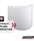 F40 Window Replacement For Safety Face Shield Mask With ANSI Z87.1 Propionate Clear Tint Unbound Universal Pin Mount HHIS