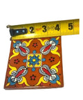 Mexican Broken Talavera Tile Mixed Designs 15 Pound Piece For Easy DIY Backsplash Bathroom Spa Kitchen Wall Fireplace Outdoor Use Water Resistant And Heat Safe Trim Or Break To Fit Any Design with tape measure