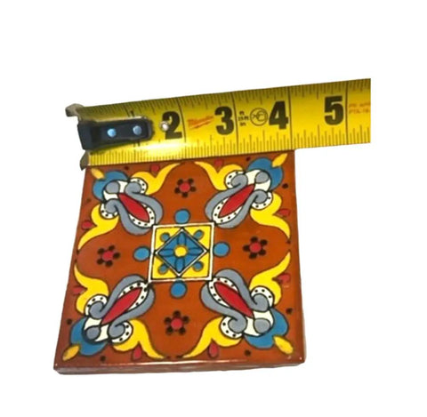 Mexican Broken Talavera Tile Mixed Designs 15 Pound Piece For Easy DIY Backsplash Bathroom Spa Kitchen Wall Fireplace Outdoor Use Water Resistant And Heat Safe Trim Or Break To Fit Any Design with tape measure
