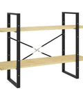 Solid Pine Wood Two Shelf Book Cabinet With Industrial Style Storage for Books and Magazines, sturdy open shelving.