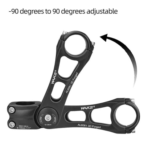 Adjustable Bike Stem Riser 145mm Universal 31.8mm And 25.4mm Clamp Fits MTB Road BMX City Bikes Minus Ninety To Plus Ninety Degree Tilt
