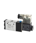 Go-To Pro Grade 1/4 Inch Pneumatic Solenoid Valve with Normally Open or Closed Options, side view showing labeling details.