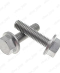 Heavy Duty Titanium Hex Flange Bolts Built Different And Rock Solid For Real World Loads DIN6921 Grade 5 Fasteners showing two M10 bolts.