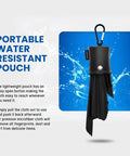 Purgenic microfiber cloths 6-pack in black portable water-resistant pouch with carabiner.