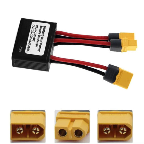 Go The Distance With This Radical Dual Battery Parallel Switcher For Your E Bike. 20A aluminum battery switcher with XT60 connectors for electric scooter or bike use.