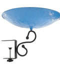 Deck Mounted Bird Bath Bowl For Garden Yard Decor Heavy Duty Solid Metal 12 Inch Rust Proof Water Basin with mount.