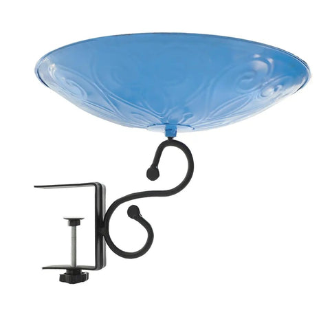 Deck Mounted Bird Bath Bowl For Garden Yard Decor Heavy Duty Solid Metal 12 Inch Rust Proof Water Basin with mount.