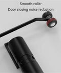 Adjustable Automatic Door Closer Self Closing Hinge Spring Stainless Steel Rebound Device Black with Noise Reduction Roller