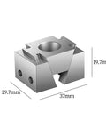 Heavy Duty Cnc Wedge Clamp Slick Precision Vice Block Knockout Performance Quick Release Side Mount Adjustable Fixture Built Tough For Steel Aluminum Part Fixturing, metallic vise block with dimensions 37mm x 29.7mm x 19.7mm.