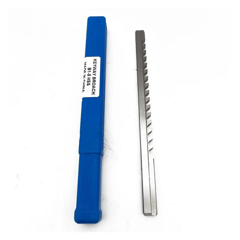 5mm B1 Push Type Keyway Broach With Shim High Speed Steel Cutting Tool For CNC Machines alongside blue case