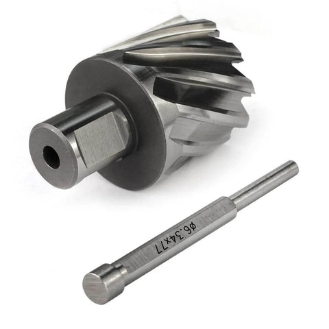 Oscarbide annular cutter with 3/4 in Weldon shank; 1-9/16 in cut dia, 1 in DOC, pilot pin for magnetic drill press