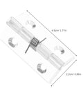 Self Closing Door Hinges 6 Pack Clear Acrylic Spring Loaded Hidden Hardware For Indoor Cabinets And Shower 45x35mm