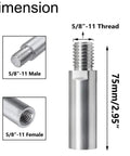 Five Eighth Inch 11 Thread Angle Grinder Extension Shaft Kit With 75mm Rod dimension diagram showing thread details.