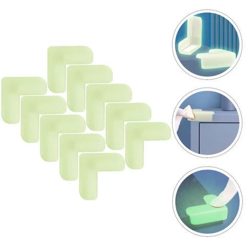 Night Light Corner Guards For Furniture And Beds, L Shaped PVC Table And Desk Protectors, Easy Install Baby Proofing, Light Green Safety