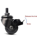 Heavy Duty Swivel Caster Wheels With Brakes M Threaded Stem No Noise Nylon Casters showing brake mechanism for mobility