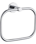 Slick Premium Chrome Square Hand Towel Ring For Bathroom Sink Wall Mounted, heavy-duty chrome, modern design, space-saving.