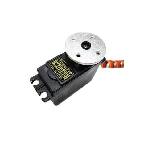 Pro Grade Aluminum 25T Servo Horn Disc Set Silver Metal RC Servo Discs For Robot Claw Car And Helicopter Builds 10 Pack 14mm Mount Hole Spacing 4 M3 Holes Compatible With MG945 MG995 MG996 And Standard Servos mounted on a servo motor.