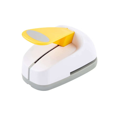 2 Inch Oval Lever Paper Punch For Crafting And Card Making with yellow handle on white base