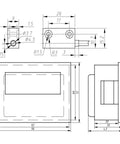 Technical diagram of Dual Axis Digital DRO Readout With 7 Digit Display, Magnetic Tape Encoder for woodworking lathe and mill.